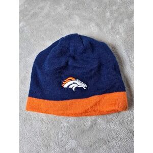 Denver Broncos Beanie Hat Cap Youth Kids NFL Football Orange Blue